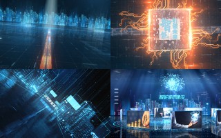 ae模板 科技 AE模板-240个未来科技感UI信息数据图表HUD元素动画